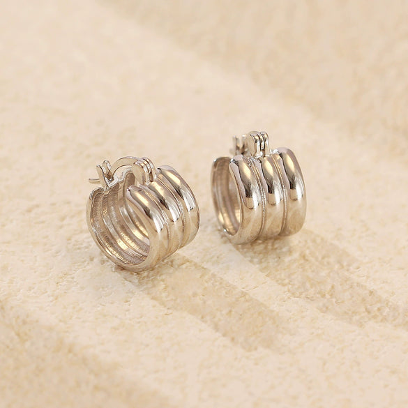 Wholesale Jewelry Geometric Style S925 Silver Electroplated Earrings