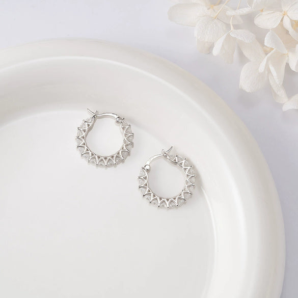 Wholesale Jewelry Geometric Style S925 Silver Electroplated Micro Inlaid Zirconium