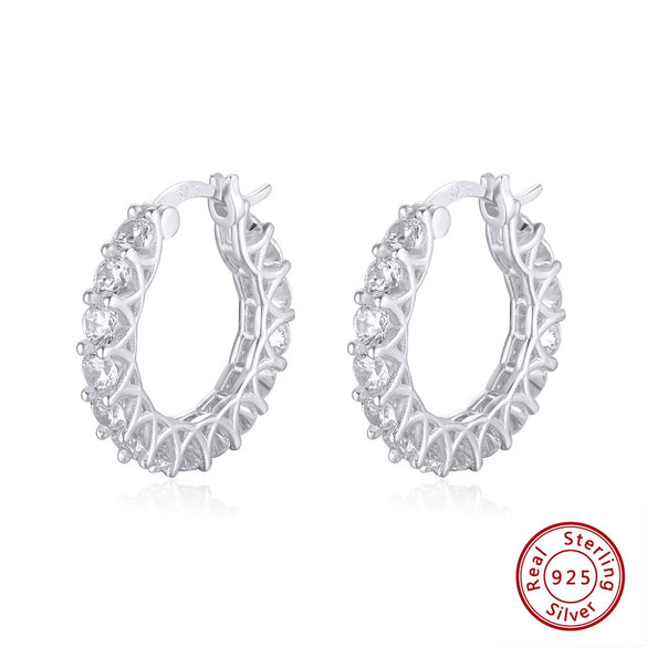 Wholesale Jewelry Geometric Style S925 Silver Electroplated Micro Inlaid Zirconium