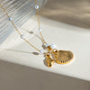 Wholesale Jewelry Geometric Style Stainless Steel And Titanium Steel Starfish Shell Necklace
