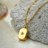Wholesale Jewelry Geometric Style Stainless Steel Ball Chain Necklace With 18K Gold Plated Electroplating And Zircon Inlaid Moon Water Drop Pendant For Women