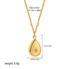 Wholesale Jewelry Geometric Style Stainless Steel Ball Chain Necklace With 18K Gold Plated Electroplating And Zircon Inlaid Moon Water Drop Pendant For Women