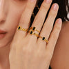 Wholesale Jewelry Geometric Style Titanium Steel Square Ring Electroplated For Unisex