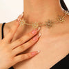 Wholesale Jewelry Geometric Style Zinc Alloy Electroplated Sunflower Totem Ochain Pendant Necklace For Women