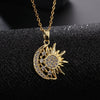 Wholesale Jewelry Geometric Sun Pendant Necklace Copper Electroplating The Crown Style Ochain