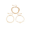 Wholesale Jewelry Geometric Tassel Round Bead Multilayer Chain Sequin Alloy Bracelet Set Electroplated For Women