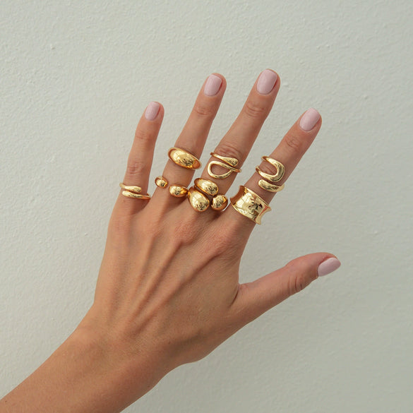 Wholesale Jewelry Geometric Three Dimensional Cross Opening Zinc Alloy Ring With Electroplating For Women