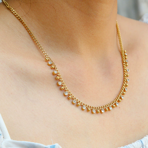 Wholesale Jewelry Geometric Titanium Steel And Stainless Steel Oshaped Clavicle Chain With Electroplating