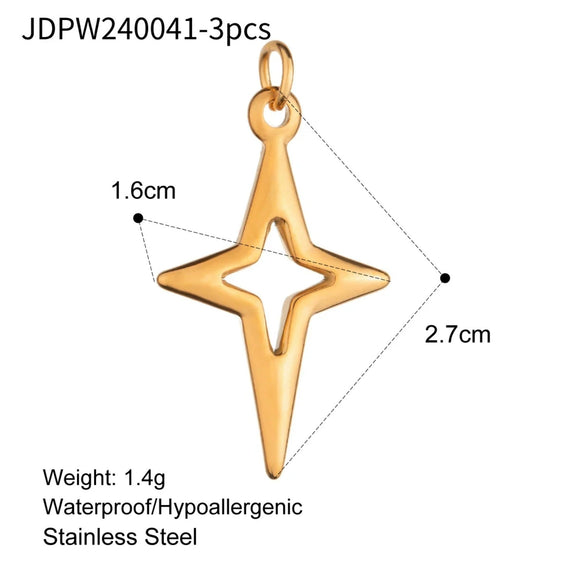Wholesale Jewelry Geometric Titanium Steel And Stainless Steel Starfish Shell Pendant Electroplated With Color Preservation