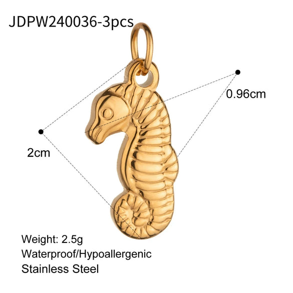 Wholesale Jewelry Geometric Titanium Steel And Stainless Steel Starfish Shell Pendant Electroplated With Color Preservation