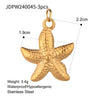 Wholesale Jewelry Geometric Titanium Steel And Stainless Steel Starfish Shell Pendant Electroplated With Color Preservation