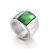 Wholesale Jewelry Geometric Titanium Steel Electroplated Multicolor Personality Ladies Wide Ring