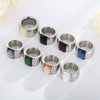 Wholesale Jewelry Geometric Titanium Steel Electroplated Multicolor Personality Ladies Wide Ring