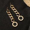 Wholesale Jewelry Geometric Titanium Steel Exaggerated Tassel Chain Earrings For Women Electroplated