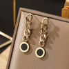 Wholesale Jewelry Geometric Titanium Steel Exaggerated Tassel Chain Earrings For Women Electroplated