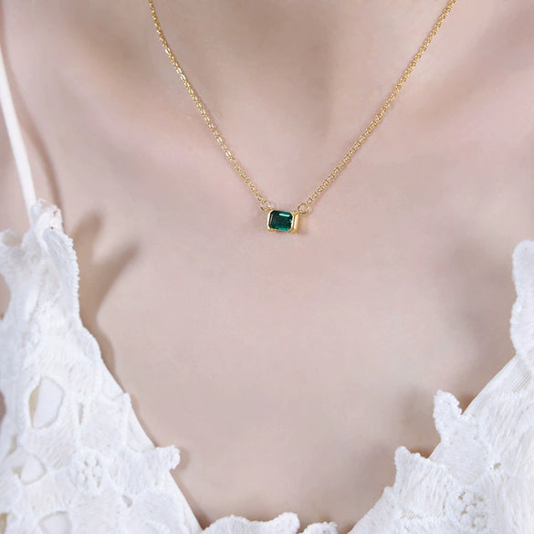 Wholesale Jewelry Geometric 316L Stainless Steel Gold Plated Inlay Design Necklace Unisex