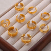 Wholesale Jewelry Geometric 316L Stainless Steel Gold Plated Opening Ring