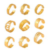 Wholesale Jewelry Geometric 316L Stainless Steel Gold Plated Opening Ring