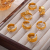 Wholesale Jewelry Geometric 316L Stainless Steel Gold Plated Opening Ring