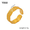 Wholesale Jewelry Geometric 316L Stainless Steel Gold Plated Opening Ring
