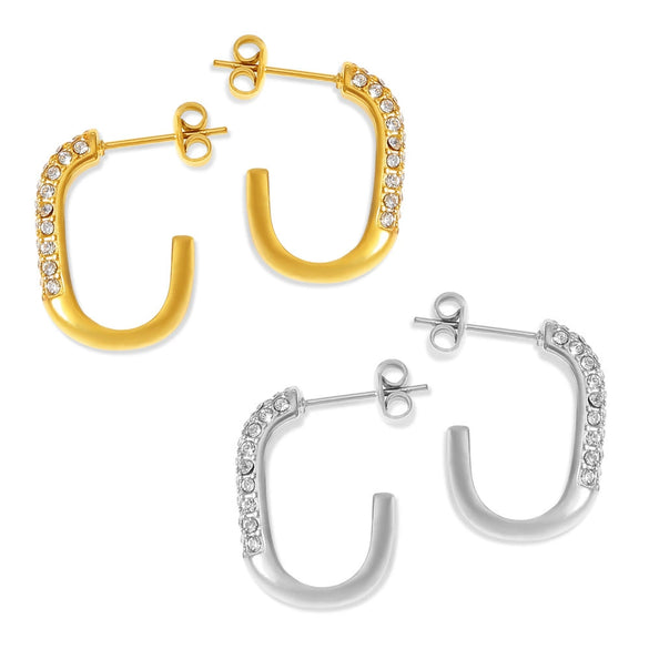 Wholesale Jewelry Geometric 316L Stainless Steel Gold Plated Ushaped Earrings