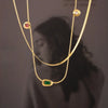 Wholesale Jewelry Geometric Titanium Steel 18K Gold Plated Pendant Clavicle Chain For Women Niche Style