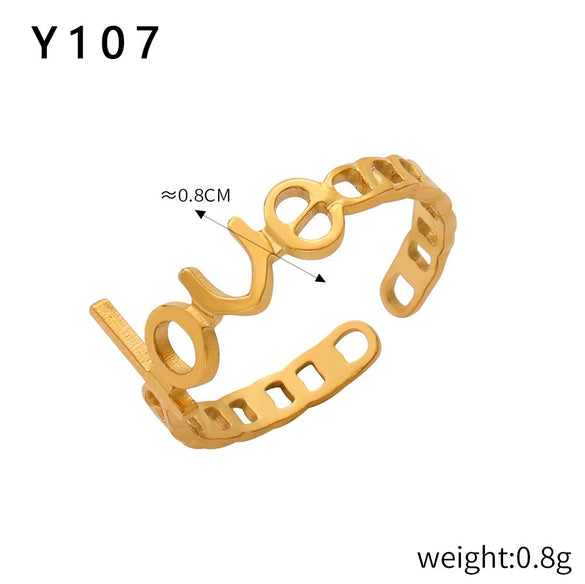 Wholesale Jewelry Geometric 316L Stainless Steel Ring Electroplated Multilayer Stacked Unisex