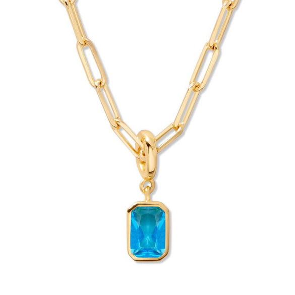 Wholesale Jewelry Geometric Titanium Steel Water Drop Pendant Necklace 18K Gold Plated Snake Bone Chain