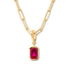 Wholesale Jewelry Geometric Titanium Steel Water Drop Pendant Necklace 18K Gold Plated Snake Bone Chain