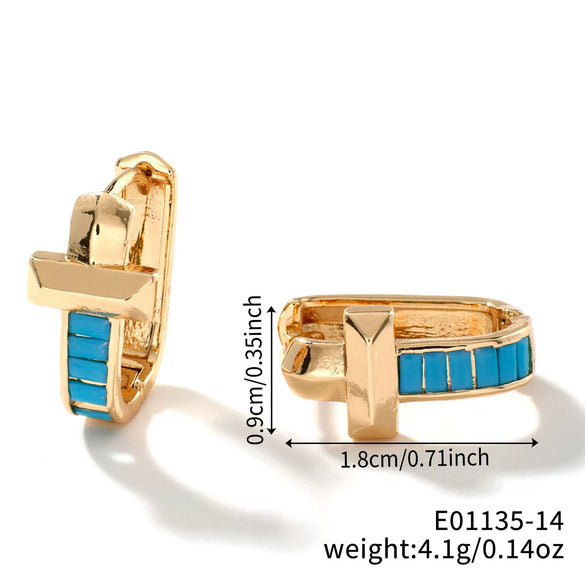Wholesale Jewelry Geometric U Shaped Copper Earrings For Women