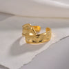 Wholesale Jewelry Geometric Water Ripple Titanium Steel Women's Opening Adjustable Ring Electroplated