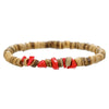 Wholesale Jewelry Geometric Wooden Beads Turquoise Coconut Shell Handmade Unisex Bracelet