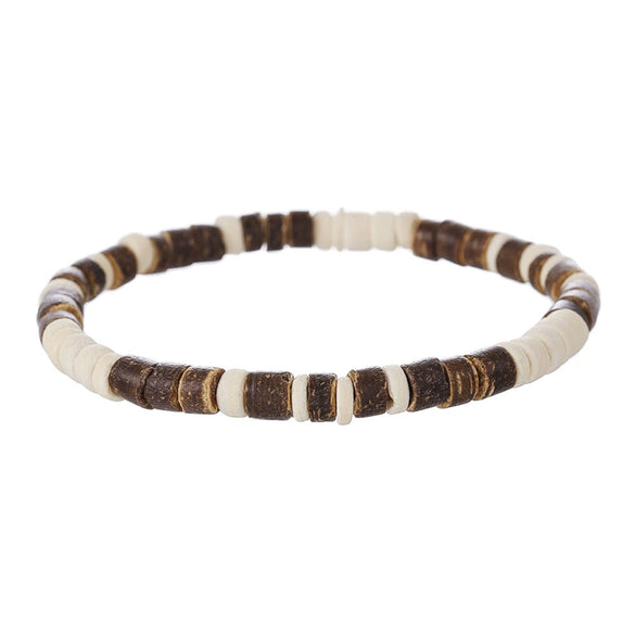 Wholesale Jewelry Geometric Wooden Beads Turquoise Coconut Shell Handmade Unisex Bracelet