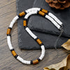 Wholesale Jewelry Geometric Wooden Shell Stainless Steel Handmade O Chain Necklace Unisex Hiphop Style