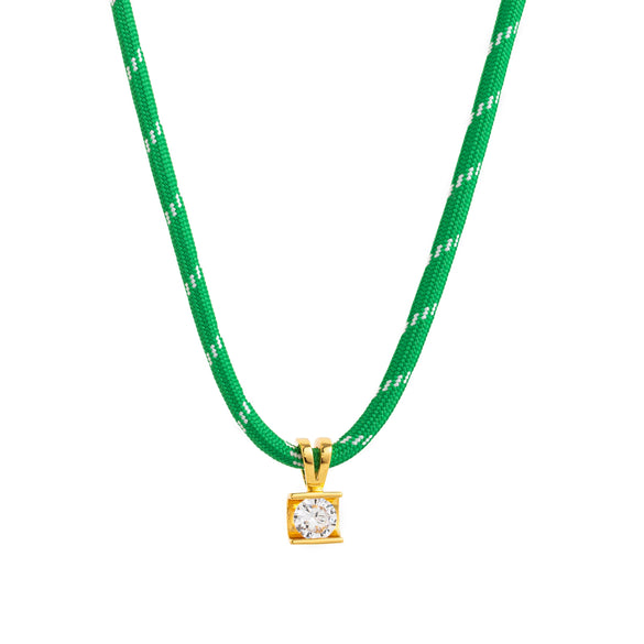 Wholesale Jewelry Geometric Zircon Copper Electroplated Braided Rope Necklace For Women