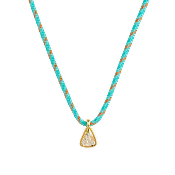 Wholesale Jewelry Geometric Zircon Copper Electroplated Braided Rope Necklace For Women