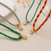 Wholesale Jewelry Geometric Zircon Copper Electroplated Braided Rope Necklace For Women