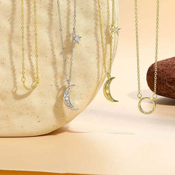 Wholesale Jewelry Geometric Zircon Copper Electroplated Clavicle Necklace For Women Light Luxury Style