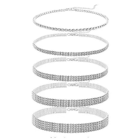 Wholesale Jewelry Glam Geometric Alloy Rhinestones Choker