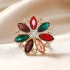 Wholesale Jewelry Glam Luxurious Lady Flower Alloy Artificial Rhinestones Plating Inlay Open Ring