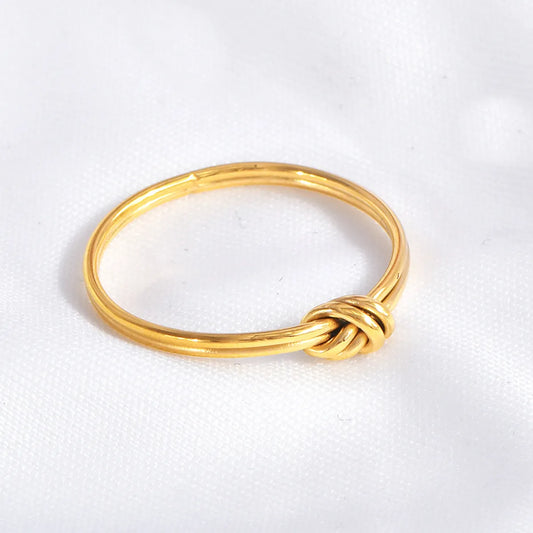 Wholesale Jewelry Glam Shiny Solid Color 304 Stainless Steel 18K Gold Plated Plating Rings