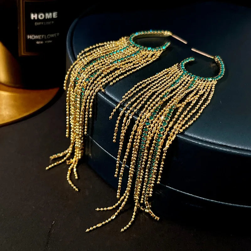 Wholesale Jewelry Glam Tassel Alloy Plating Dangling Earrings