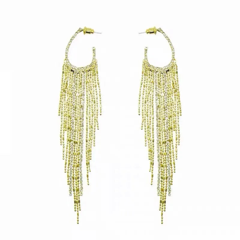 Wholesale Jewelry Glam Tassel Alloy Plating Dangling Earrings