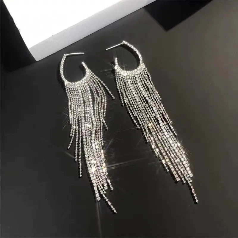 Wholesale Jewelry Glam Tassel Alloy Plating Dangling Earrings