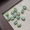 Wholesale Jewelry Glass Glazed Beads Lines Pattern Pearlescent Treatment Bracelet Necklace Mobile Phone Chain Accessories Material