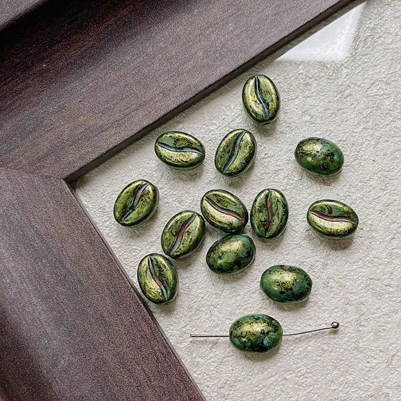 Wholesale Jewelry Glass Glazed Beads Lines Pattern Pearlescent Treatment Bracelet Necklace Mobile Phone Chain Accessories Material
