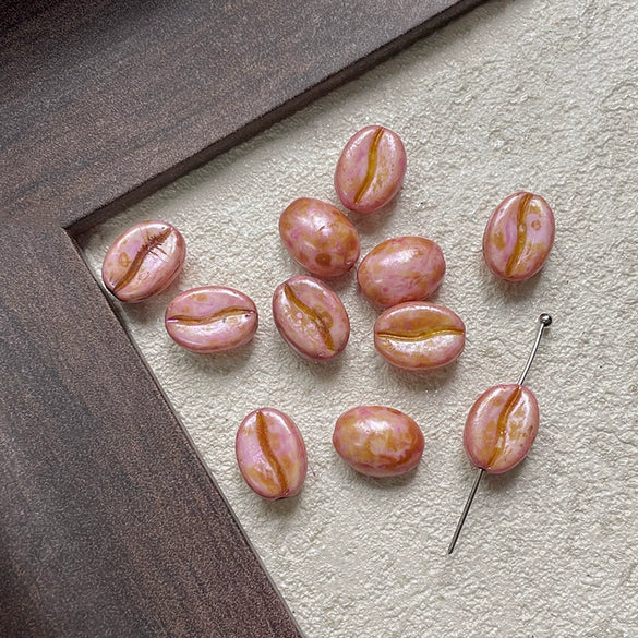 Wholesale Jewelry Glass Glazed Beads Lines Pattern Pearlescent Treatment Bracelet Necklace Mobile Phone Chain Accessories Material