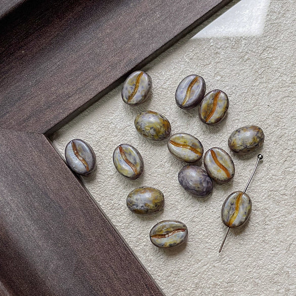 Wholesale Jewelry Glass Glazed Beads Lines Pattern Pearlescent Treatment Bracelet Necklace Mobile Phone Chain Accessories Material