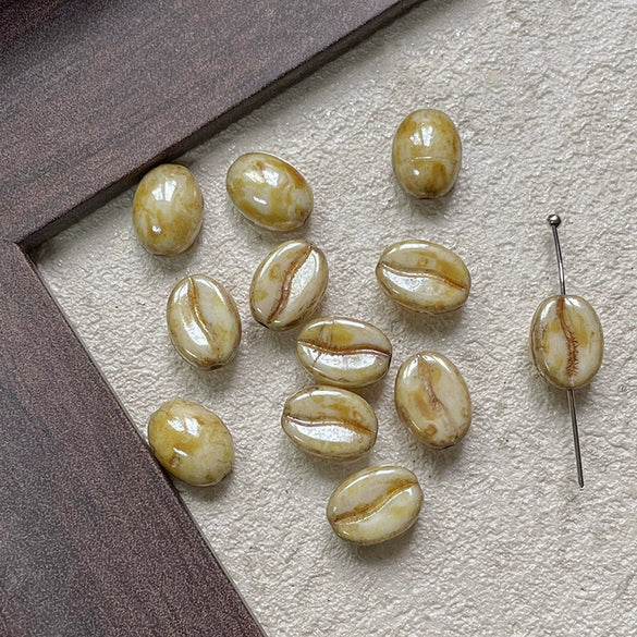 Wholesale Jewelry Glass Glazed Beads Lines Pattern Pearlescent Treatment Bracelet Necklace Mobile Phone Chain Accessories Material