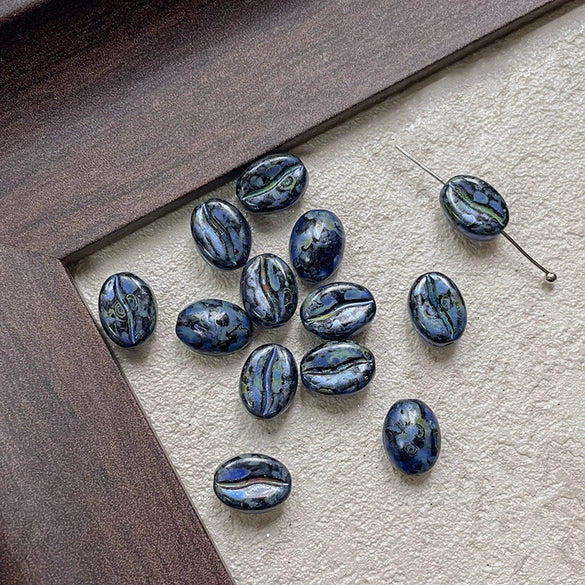Wholesale Jewelry Glass Glazed Beads Lines Pattern Pearlescent Treatment Bracelet Necklace Mobile Phone Chain Accessories Material
